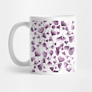 Abstract purple ginkgo leaves patter Mug